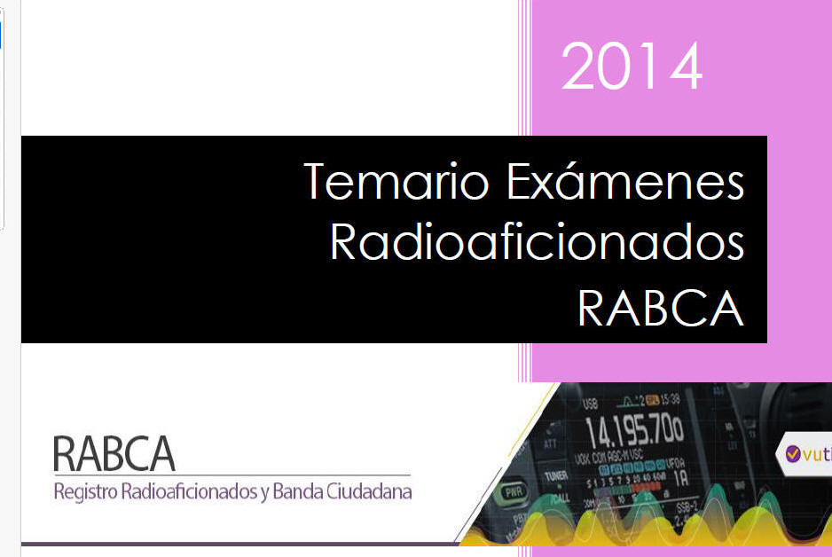 RADIOAFICINADOS RABCA TEMARIO EXAMENES